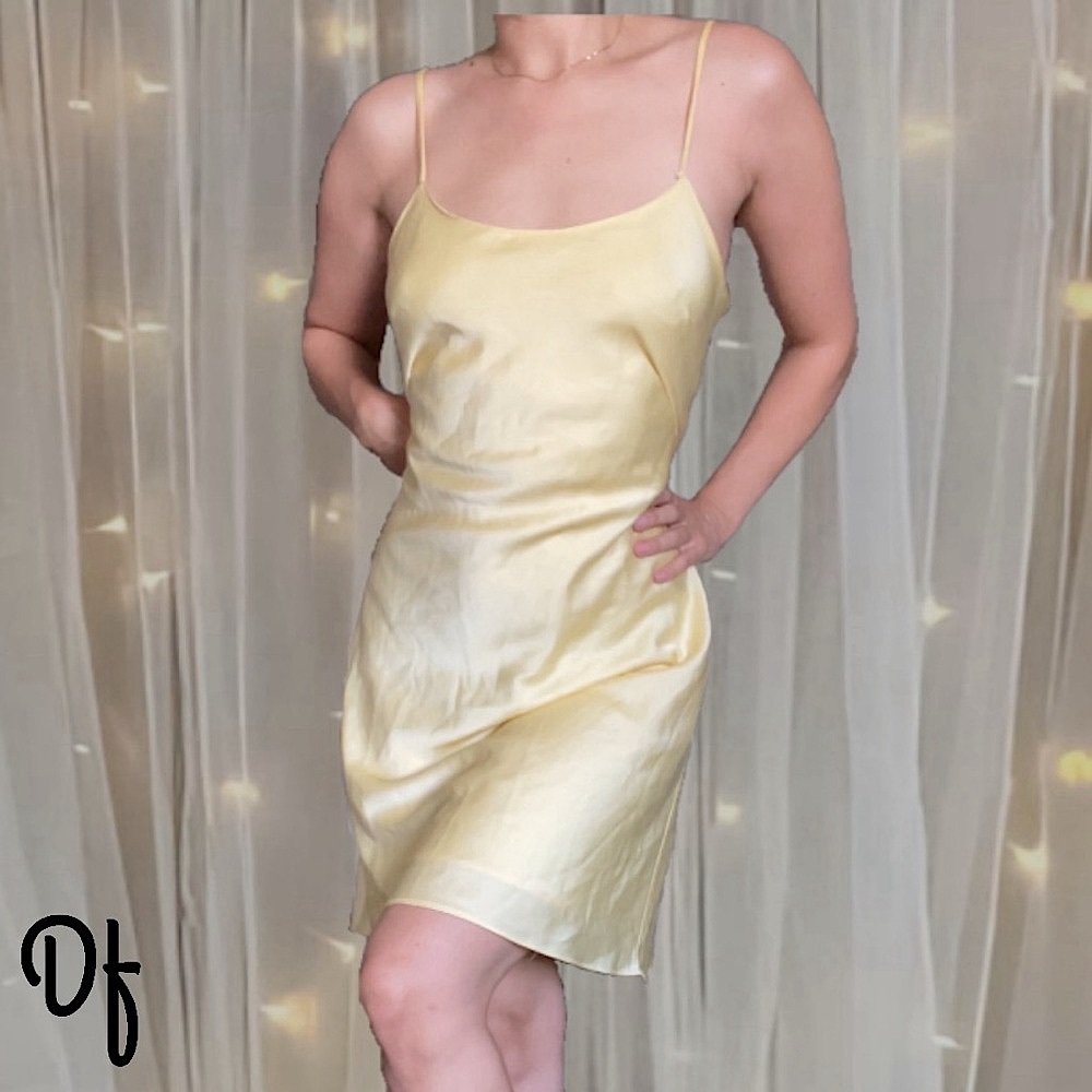 Calvin Klein Yellow Slip Dress Size 10